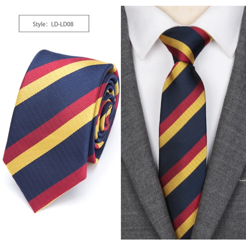 Мужской галстук в английском стиле, обтягивающие жаккардовые галстуки в полоску, тканый мужской модный галстук на шею, 6 см, деловой Свадебный галстук-бабочка, мужской галстук - Цвет: LD-LD08