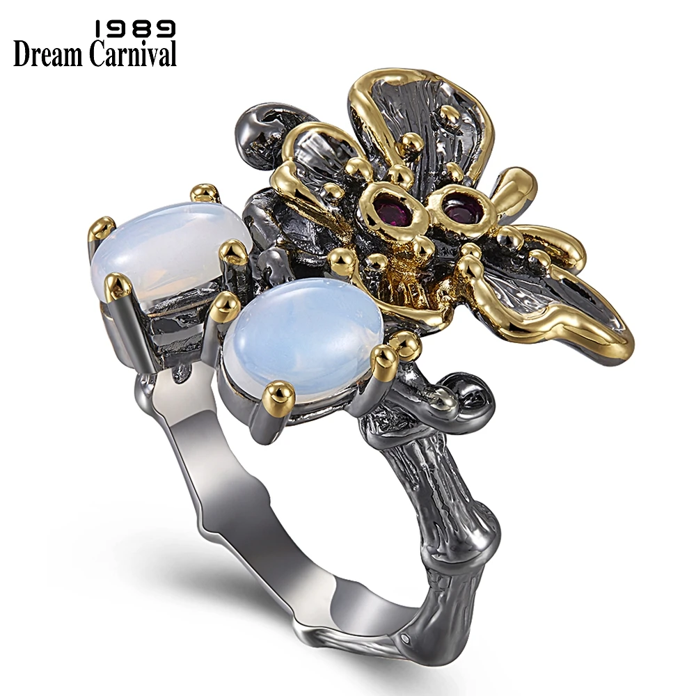 

DreamCarnival 1989 Hot Pick! Butterfly Antique Rings for Women Gothic Style Wedding Party Must Have Chic Fashion Jewelry WA11640