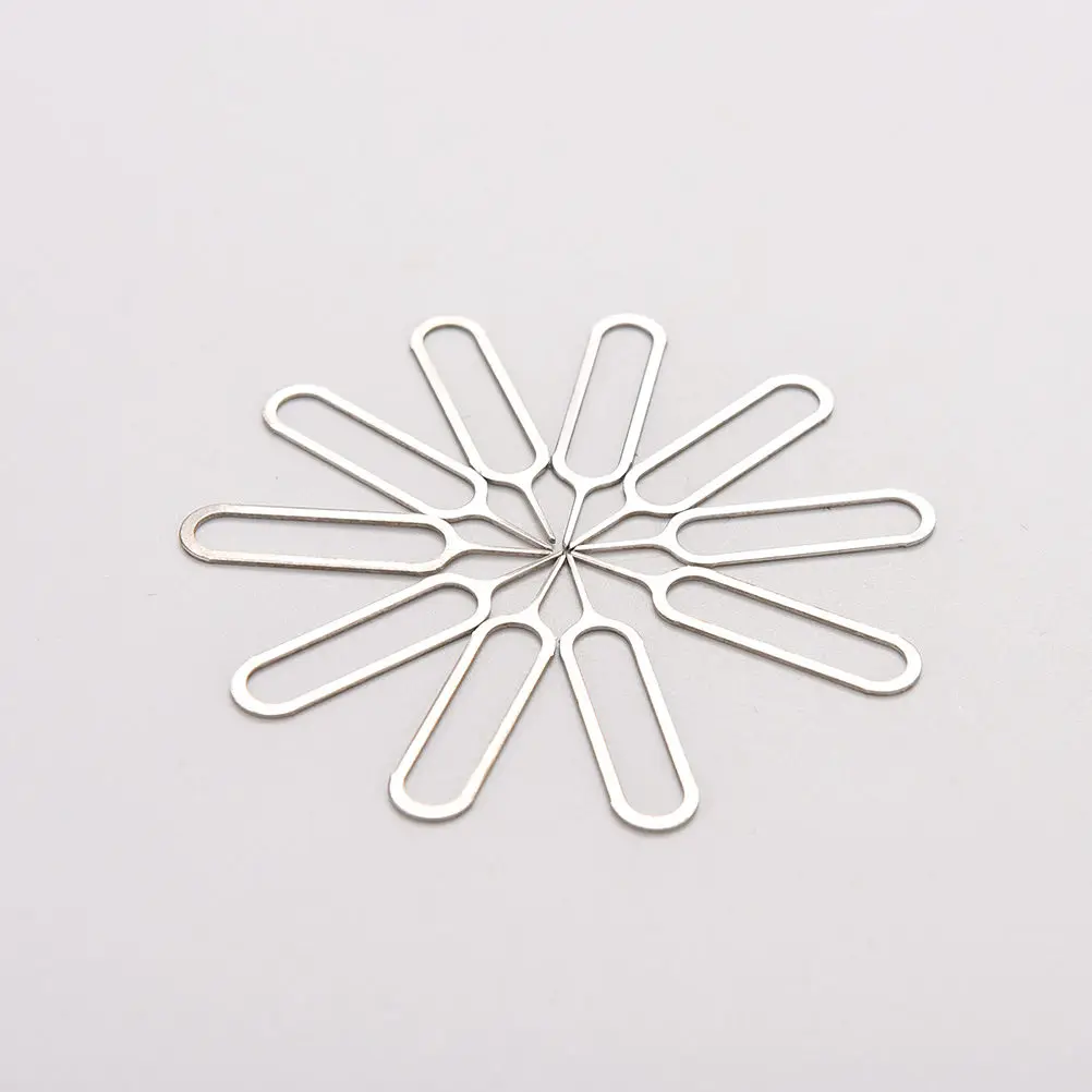 

Hot! 10pcs/set Sim Card Tray Removal Eject Pin Key Tool Stainless Steel Needle for huawei for iPhone iPad Samsung