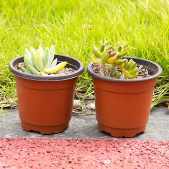 

50Pcs/Set Dual Color Plastic Nursery Pots Flowerpot Planter Grow Seeding Pot Drop Ship - Brown + Black 2019 NEW