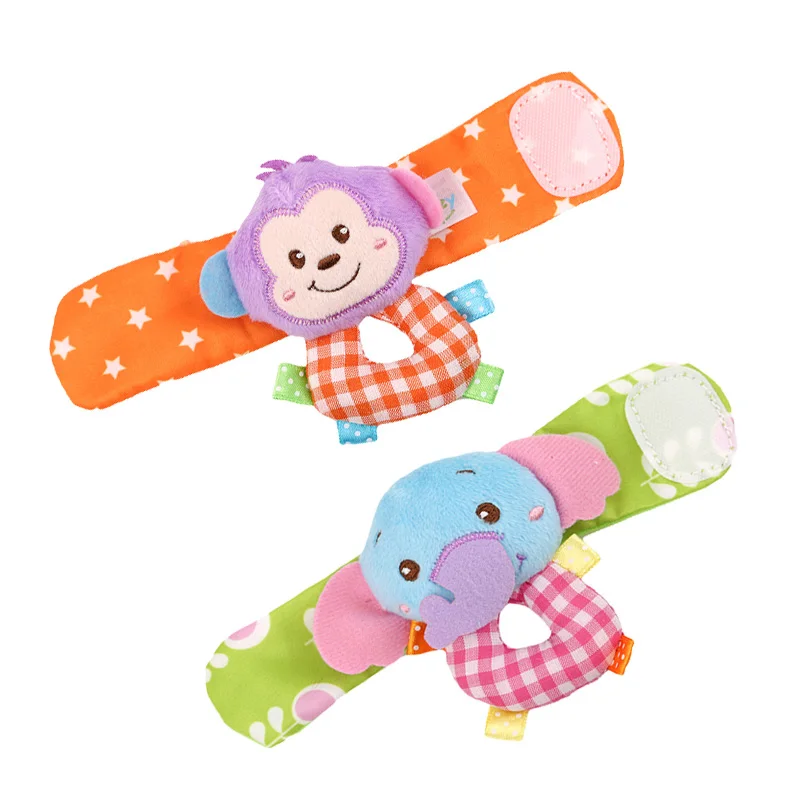Cute Newborn Baby Wrist Strap Rattles Animal Socks0-Style
