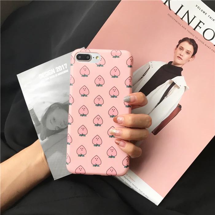 

Cartoon peach tpu case for iphone X 6 6s 8 6/7/8 plus Soft Silicone Phone Case For iphone 7 back cover