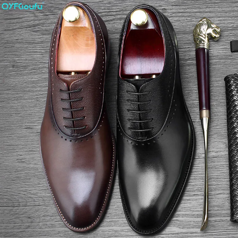 

Brand Oxford Shoes Men Wedding Office Formal Shoes Genuine Leather Luxury Italian Handmade Men's Footwear Dress Shoes