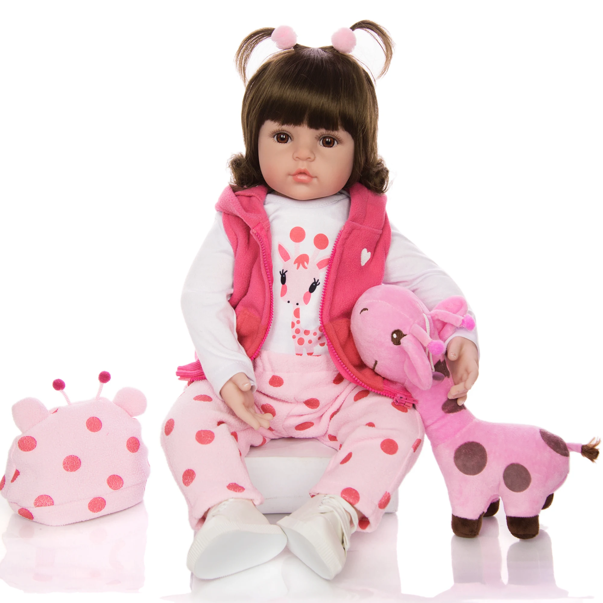 Boneca Bebe Reborn Silicone Girafinha Girafa Loira Menina - Chic