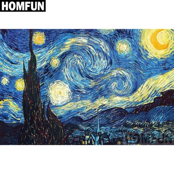 HOMFUN Full Square/Round Drill 5D DIY Diamond Painting "Starry sky" Embroidery Cross Stitch 5D Home Decor Gift A02356