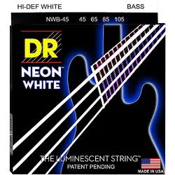 Dr K3 привет-def неон белый люминесцентные бас Гитары строки, свет 40-100 или Средний 45-105 или 5-строки 45-125