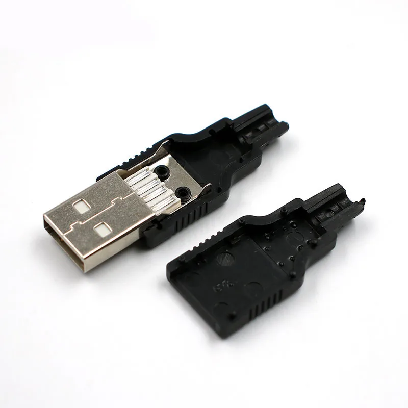 Высокое качество хорошо продают 10 шт. тип A Мужской USB 4 Pin разъем с черным пластиковым покрытием