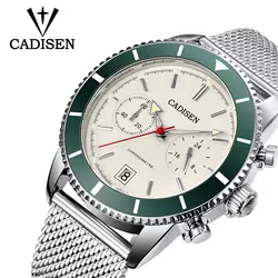 Мужские часы CADISEN лучший бренд класса люкс водостойкие наручные часы из нержавеющей стали Дата Простые повседневные кварцевые часы