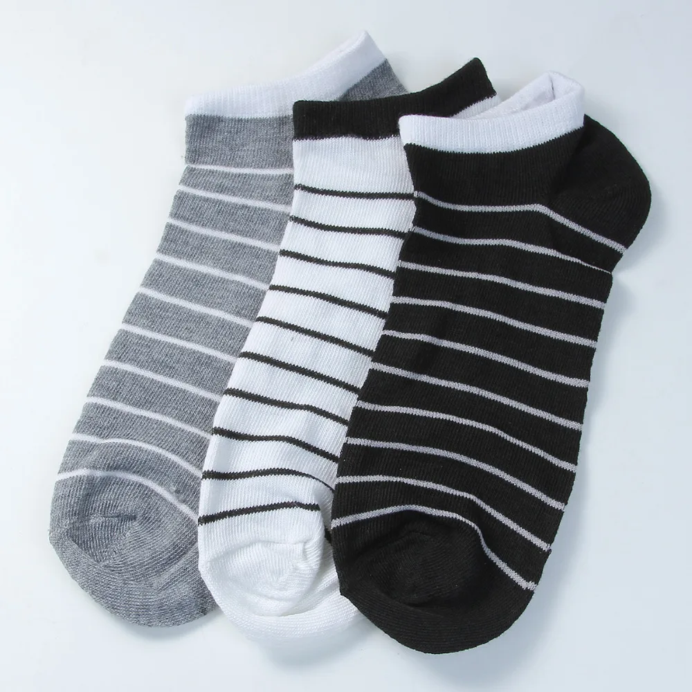 Men Sock Male Summer Light Socks Stripe Cotton Short Sock Wholesale