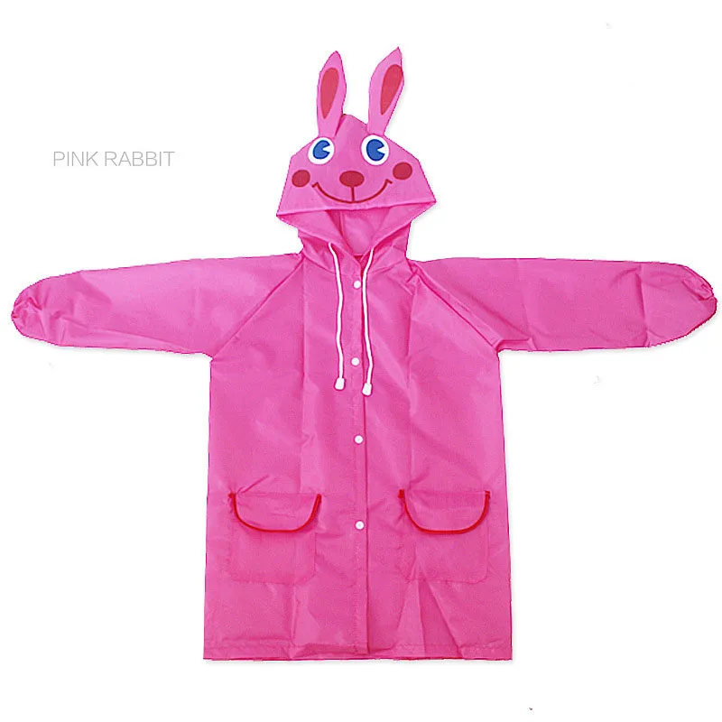 New Cartoon Animal Style Waterproof Kids Raincoat For Children Rain Coat Rainwear Rainsuit Student Poncho Drop Shipping - Цвет: Pink