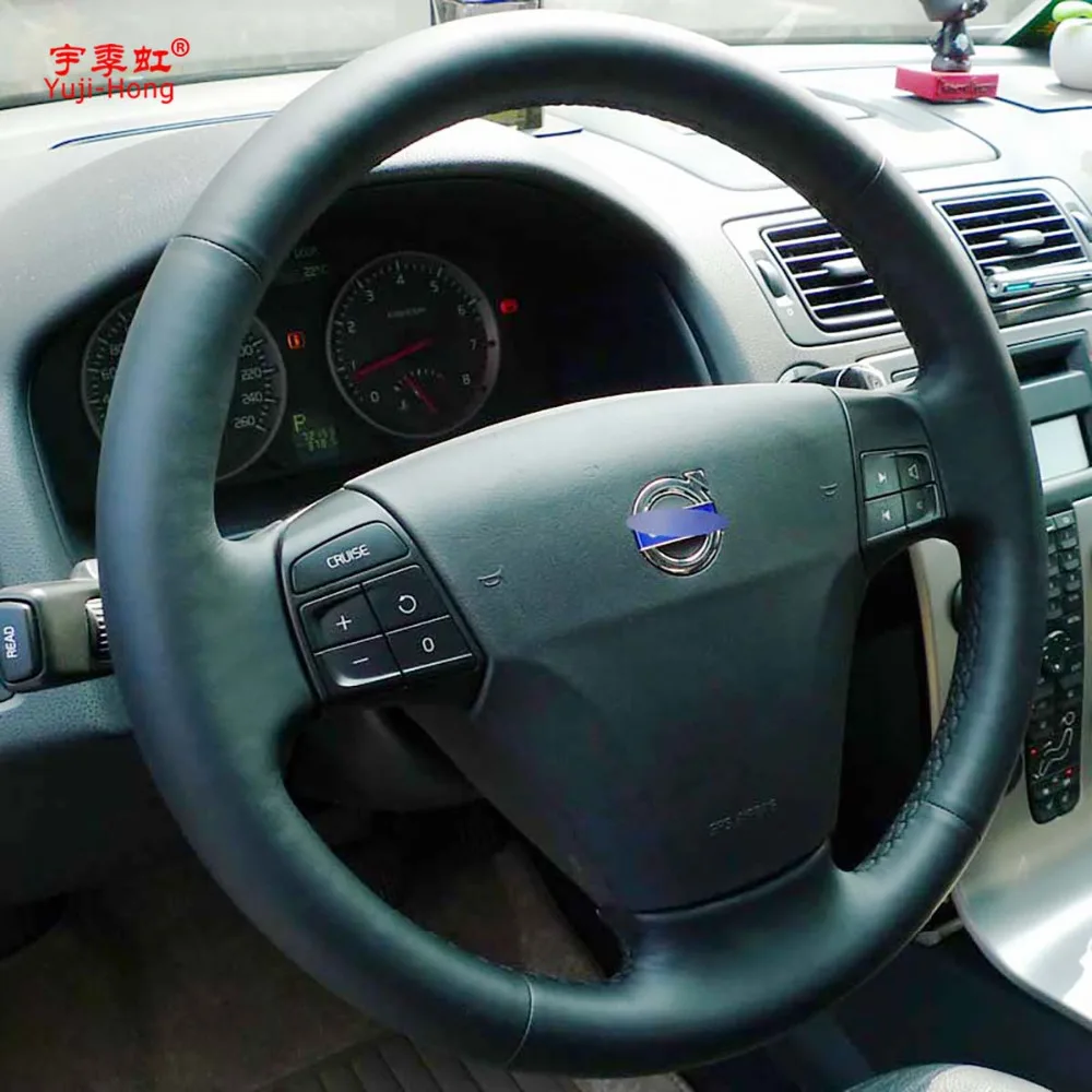 Yuji-Hong Чехлы рулевого колеса автомобиля чехол для VOLVO S40 2004-2012 автомобиль-Стайлинг искусственный микро-Волоконный кожаный сшитый вручную чехол