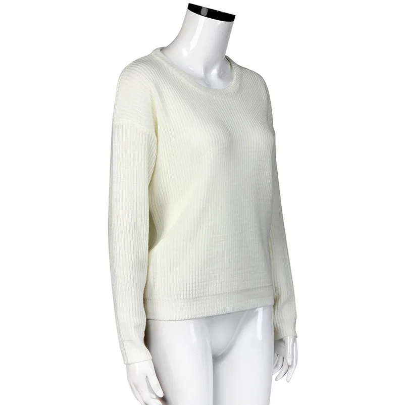 HOT sell sweaters fashion 2018 women Solid Casual Loose Fall Winter Sweater Long Sleeve female Knitted Tops Invierno O09#N (5)