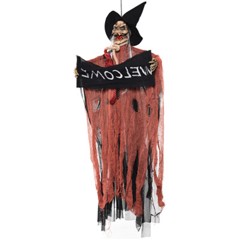 

Electric Creepy Halloween Hanging Ghost Witch Prisoner Grim Reaper Haunted House Escape Horror DIY Halloween Decorations Prop