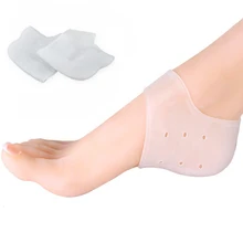 2 pçs novo silicone hidratante gel calcanhar meias inserções com furo rachado pé protetores sapato almofada inserções