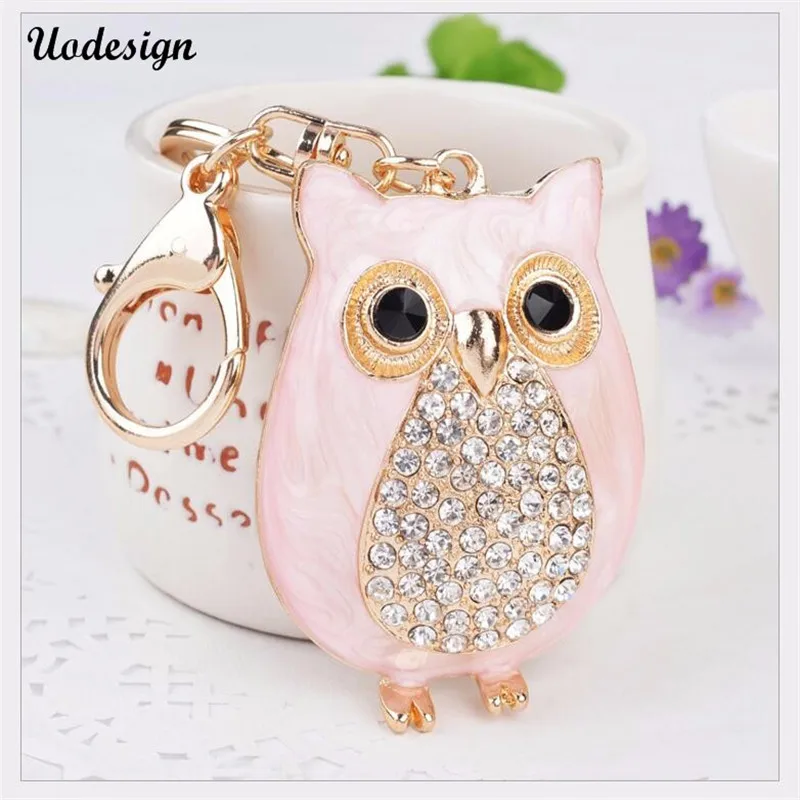 Uodesign High Quality Luxury gifts A grade rhinestone Owl keychains