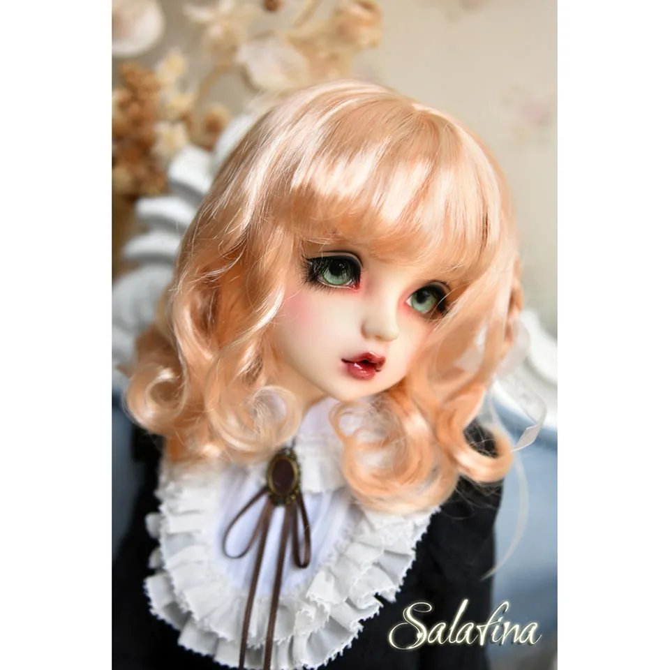 Allaosify 1 шт. коричнево-черные короткие вьющиеся волосы BJD парик 1/3 1/4 1/6 bjd кукла парик - Цвет: 2