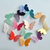 Pegatina de pared de mariposa 3D de medio hueco 12 Uds. Para decoración del hogar de boda, mariposas en la pared, pegatinas de decoración para habitación multicolores ► Foto 1/6