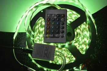 

5m LED Strip 5050 RGB/White/Red/Blue/ Waterproof +12V 5A adapror US/EU+24Key control & IR box Remote( only for RGB/Changeable)