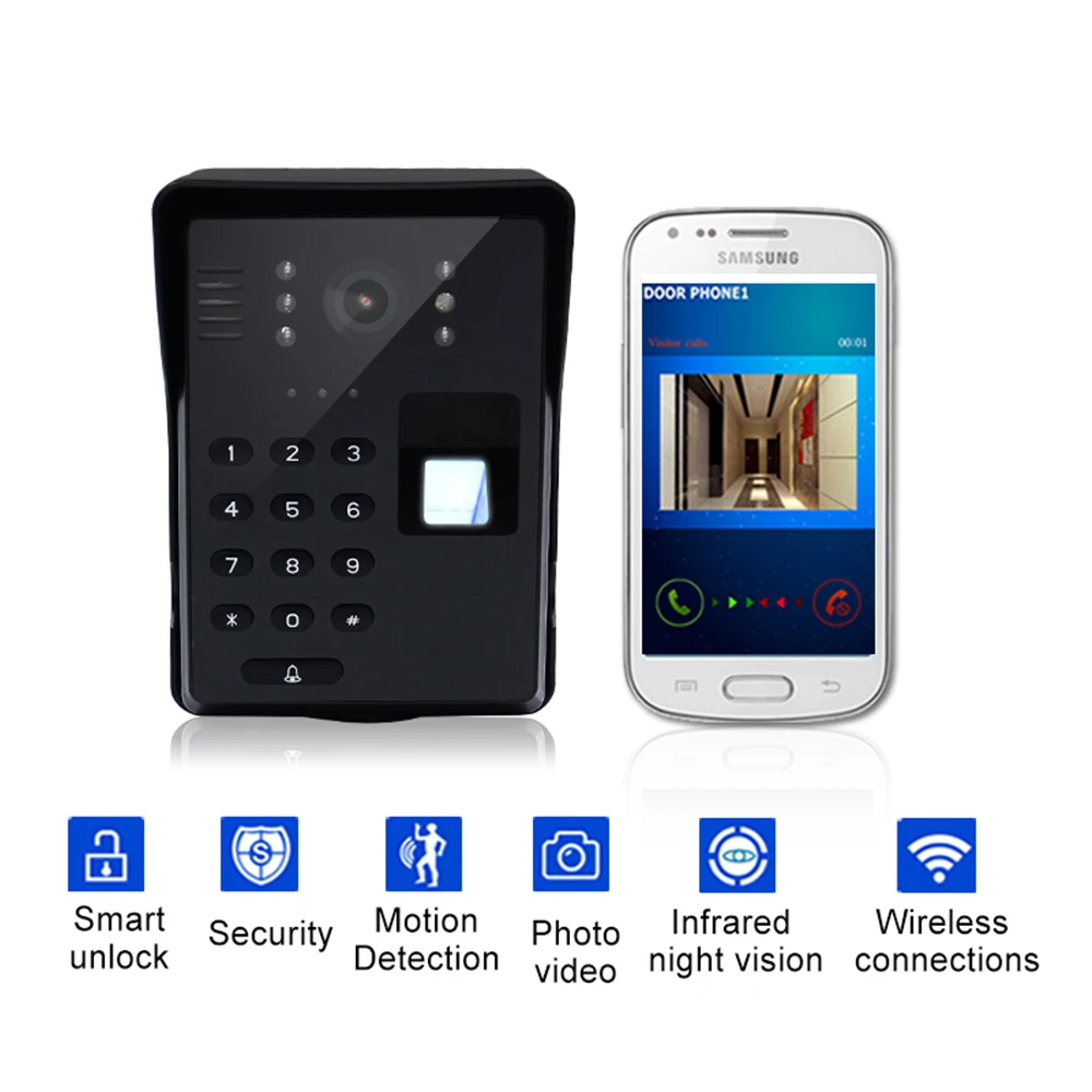 Wi Fi видеодомофон умный беспроводной дверной звонок RFID пароль домофон