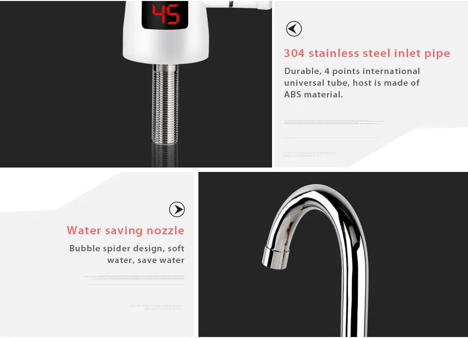 Ecofresh Electric Faucet Instant Water Heater Tap Faucet Heater Cold Heating Faucet Tankless Instantaneous Water Heater