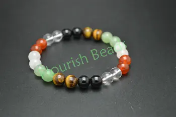 

Fashion Stone Round Beads Chakra Bracelet Natural Crystal Red Stone Black Onyx Green Aventurine Jewelry Gift