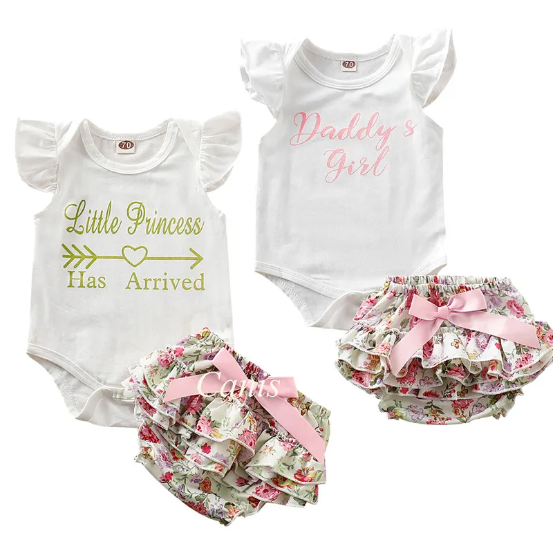 

PUDCOCO Newborn Baby Letter Romper Floral Skirts PP Pant Outfit Summer Clothes Set