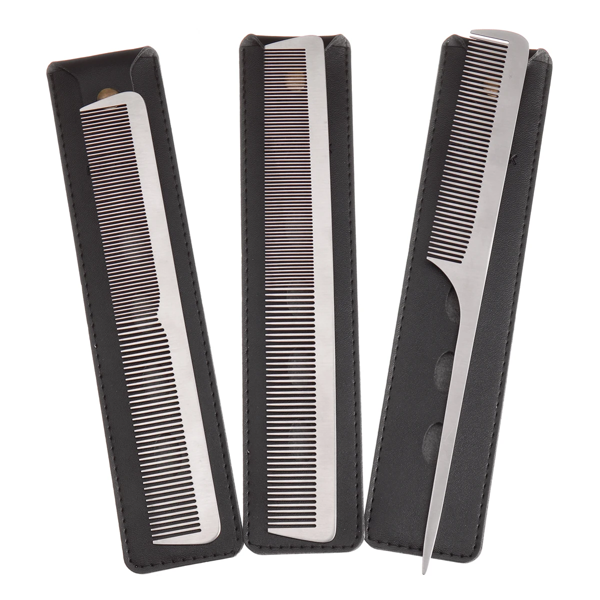 3 Style Metal Hair Comb Detangling Hairstyling Straightening Section