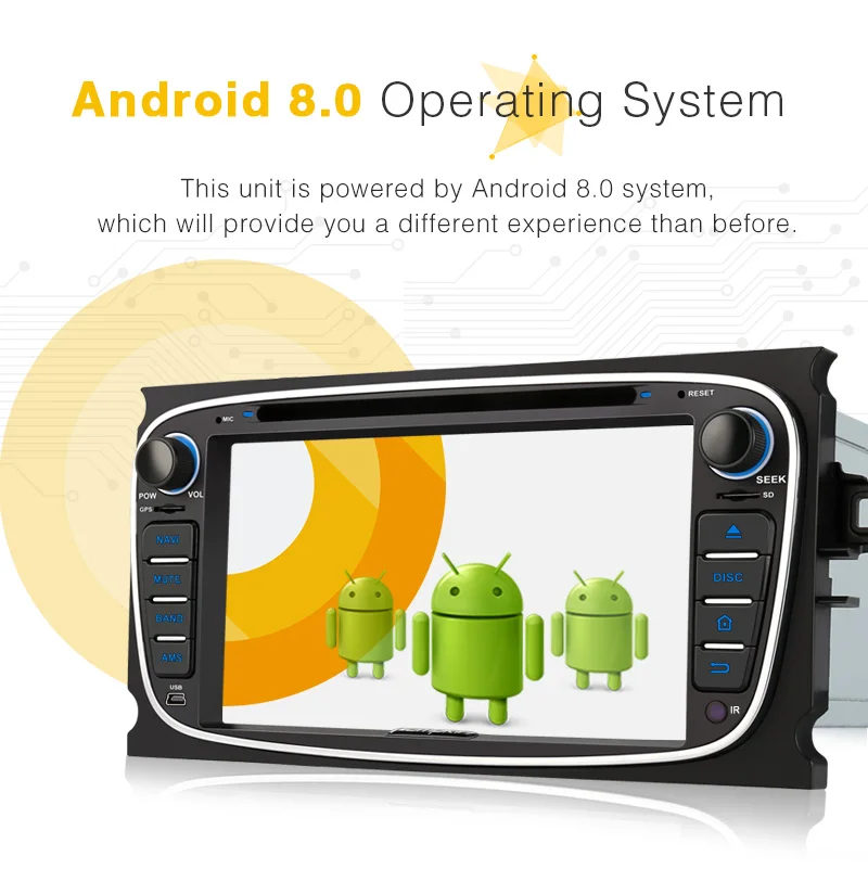 Cheap Pumpkin 2 Din 7"Android 8.0 Car DVD Player GPS Navigation Octa-core Car Stereo For Ford Mondeo/Focus Wifi OBD2 Fastboot Headunit 2