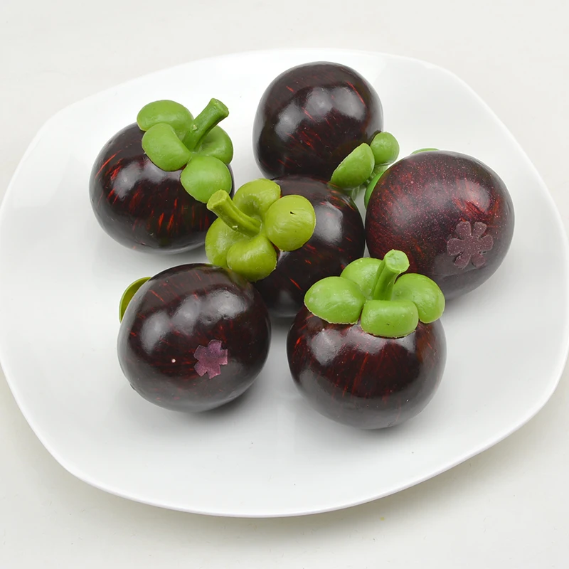 

High artificial mangosteen rockery bamboo fruit set home kitchen cabinet model decoration props