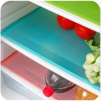 

4pcs/set Refrigerator Cabinet Pad Antibacterial Antifouling Mildew Moisture Tailorable Pad Refrigerator Mats Fridge Waterproof