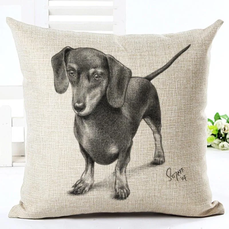 Sketsa Dan Lukisan Anjing Sarung Bantal Anjing Pet Kasus Bantal