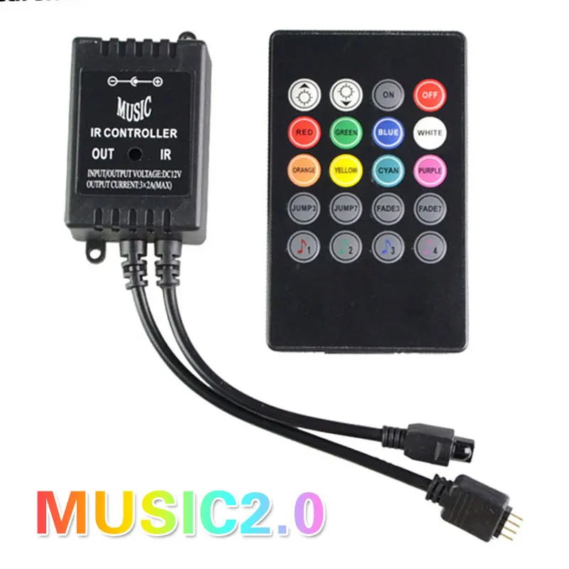 Newest LED Music IR Controller 12V 24 Keys IR Remote Controller for