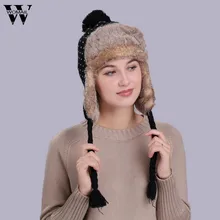 1 шт., теплая женская зимняя шапка с ушками, зимние лыжные толстые плюшевые вязаные шерстяные шапки-бини для женщин