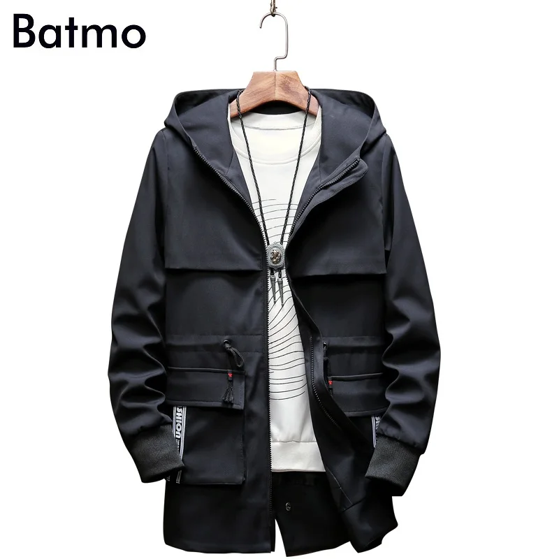 Batmo Новое поступление Осенняя высококачественная повседневная мужская куртка с капюшоном, мужская повседневная куртка с карманами больших размеров от M до 5XL F901