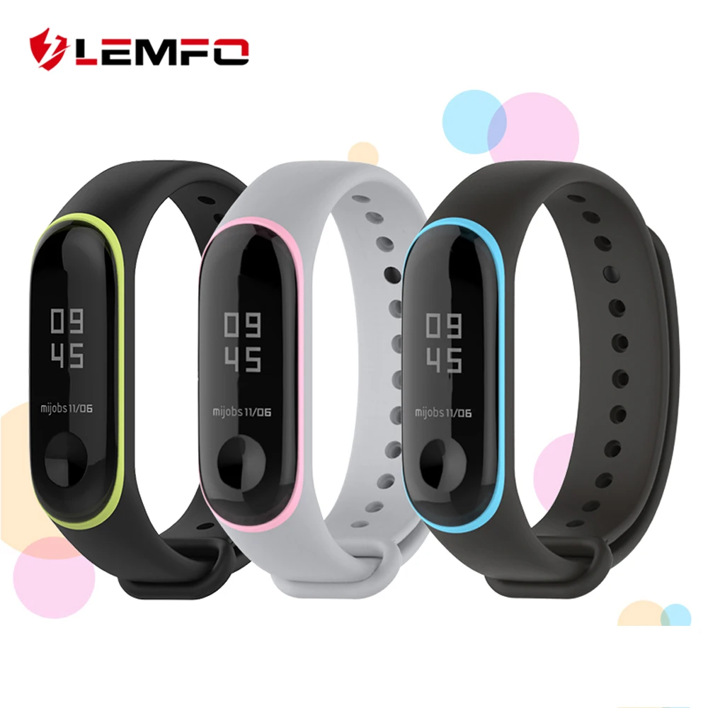 

LEMFO Smart Band Accessories For Xiaomi Mi Band 3 Strap Wristband Silicone Double Color Sport Soft Fitness Bracelet Replacement