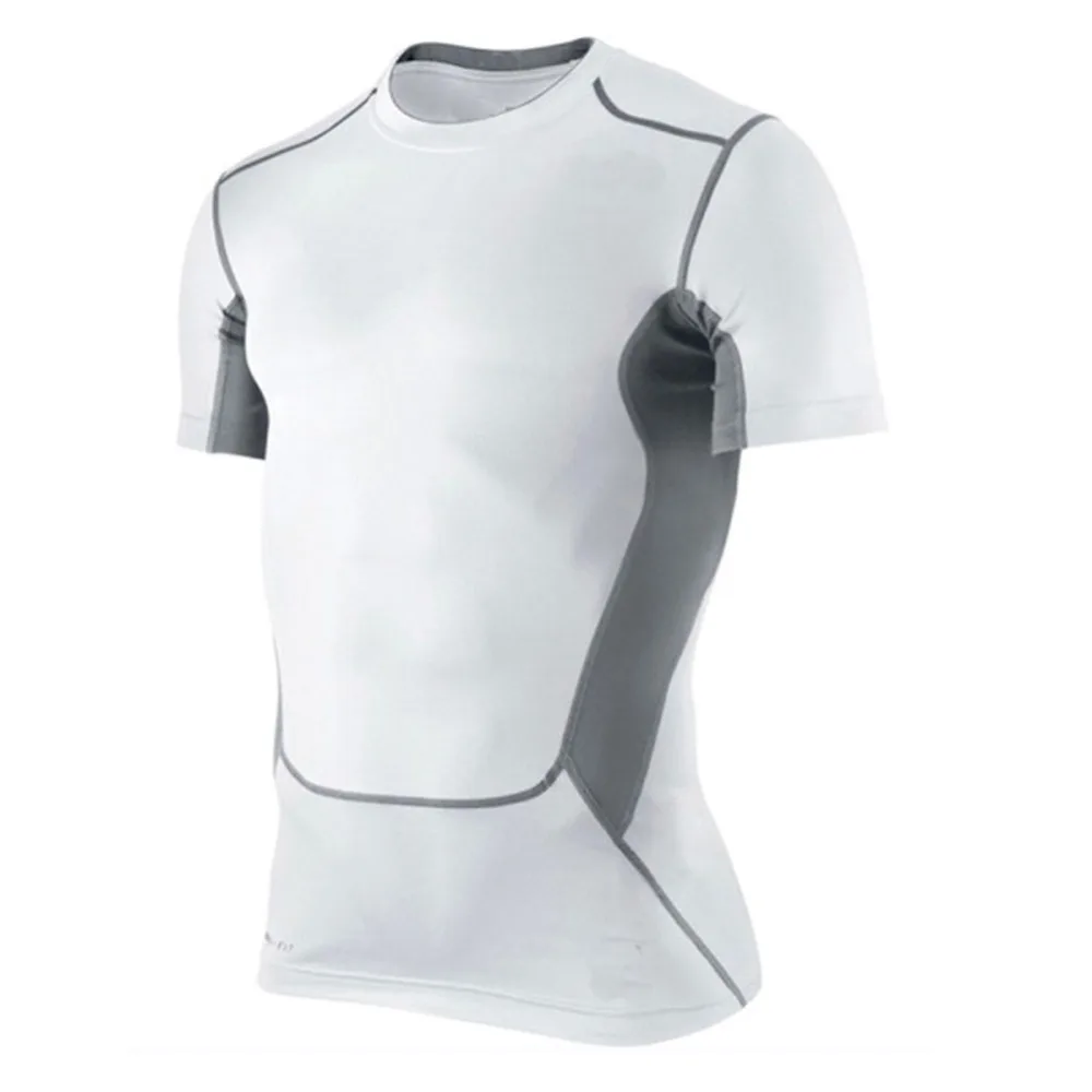 Мужская баскетбольная плотная спортивная одежда короткий рукав Джерси материал PRO дышащая быстросохнущая Базовая компрессионная рубашка