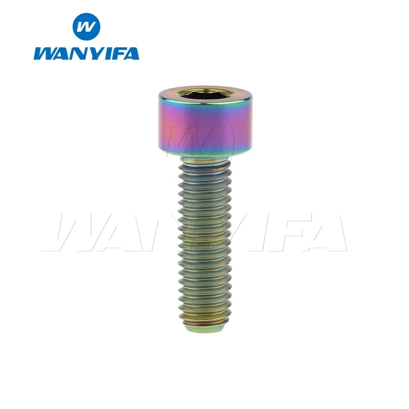 M6x18 Rainbow Wanyifa клеймо M6x10 15, 16, 18, 20, 25 30 35, 40 45 50 55 60 мм Винт С Титановым болтом для велосипедного тормоза велосипеда части - Цвет: M6x18 Rainbow