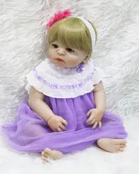 22 дюймов 55 см всего тела силиконовые куклы Reborn реального Новорожденные девушка игрушки куклы ребенок bonecas Brinquedos Reborn