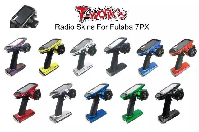 T-WORK для Futaba 7PX радио кожи Стикеры зеркало хром 3D Цвета графит futaba 7PX/7PXR подарок