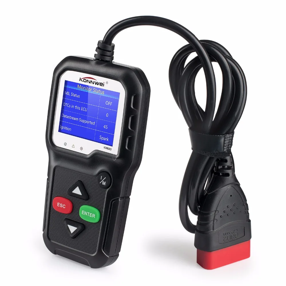 KONNWEI KW680 EOBD/OBDII/CAN автомобильный считыватель кодов Многоязычный Полный OBD2 функциональный диагностический инструмент KW 680 автоматический сканер al519 CR519