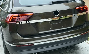 

For VW Volkswagen Tiguan 2017 2018 Car Styling Rear Trunk Lid Molding Cover Trim Stainless Steel Car accessories