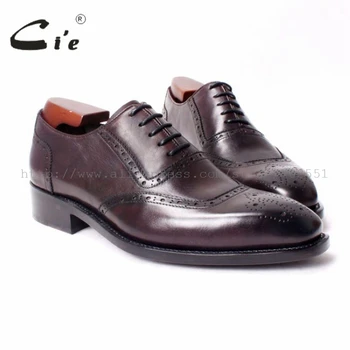 

cie Free Shipping bespoke custom Handmade calf leather outsole Men's Lacing Brogue Shoe deep brown Goodyear Craft Oxford .OX292