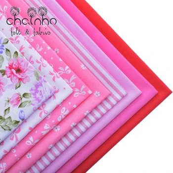 

Cotton Fabric Fat Quaters Tilda Cloth Quilting Scrapbooking Patchwork Cloth 8 Designs Mixed Pink Color Series 40x50CM