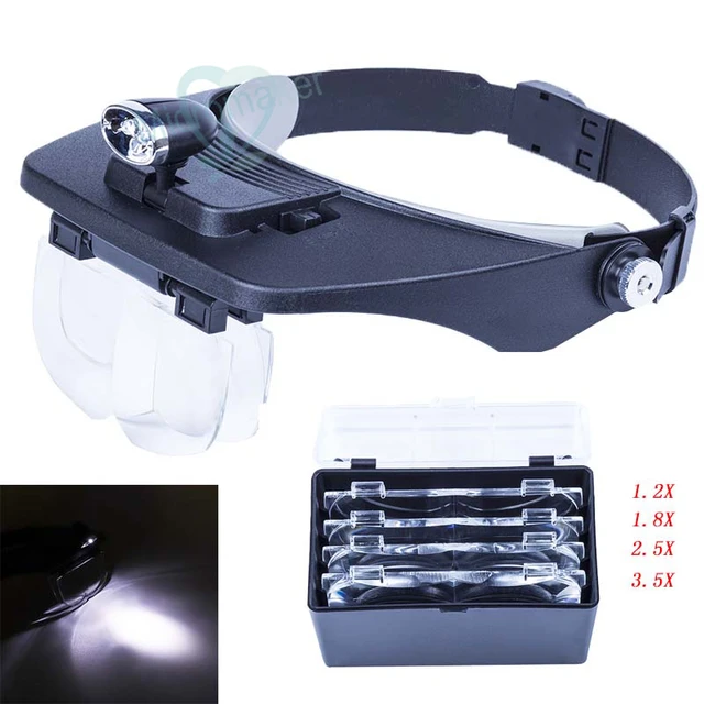 Light Head Magnifier Glass (MP244L) - China LED Headband Magnifier, LED  Magnifying Glass