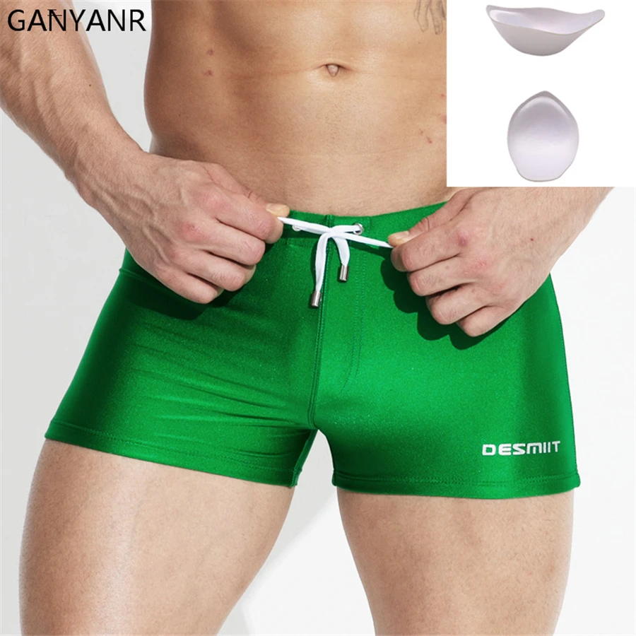

DESMIIT Brand Swimming Trunks Men Swimwear Boxer Swim Briefs Bathing Shorts Suits Plus Size Gay Swimsuit Solid Sexy Beach Summer