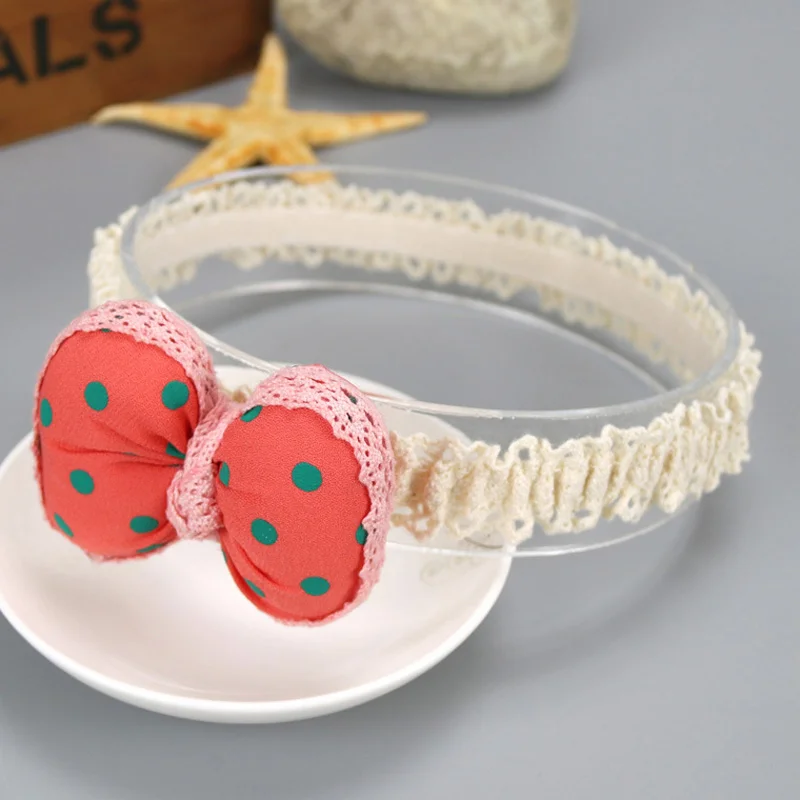 5Bowknot Bag Baby Girl Headbands Elastic Comfortable Kids Hair Band Headdress Dress Up Sweet Lace Colorful Headwear for Infant Toddler