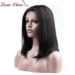 LD волосы короткие синтетические волосы на кружеве человеческие Искусственные парики для черный для женщин бразильский волосы remy боб парик