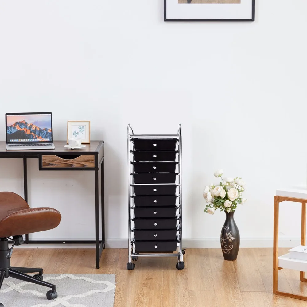 10 Drawer Rolling Storage Cart Scrapbook Paper Office School