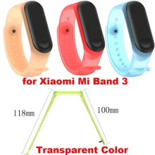 Mi banda 3 de mi banda 3 correa mi band3 correa original xiaomi mi banda 3 de la correa de muñeca de silicona suave color transparente de la banda