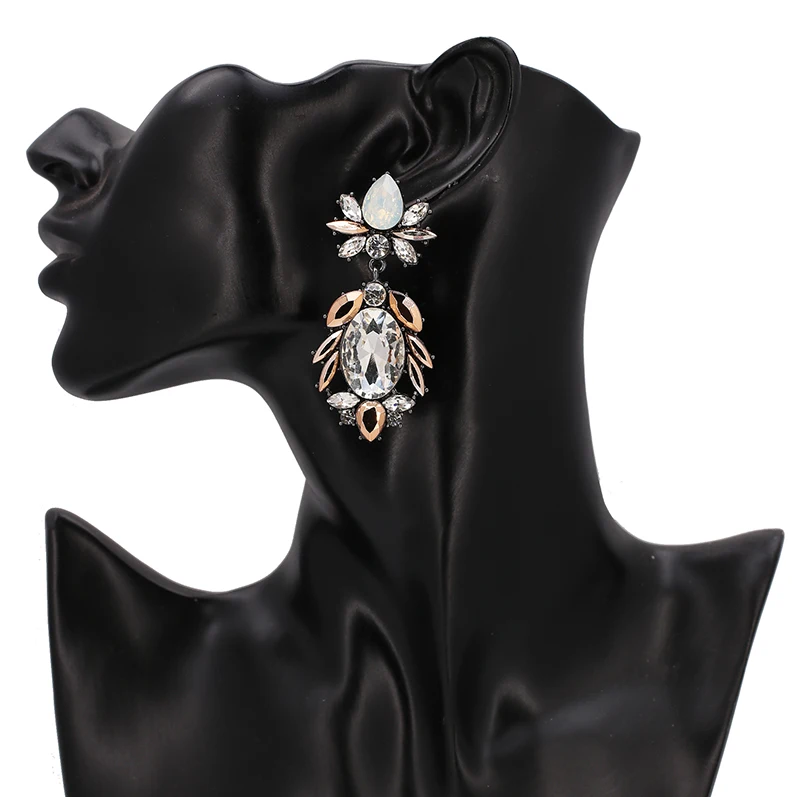JUJIA брендовые модные Висячие Подвесные серьги женские длинные висячие серьги с большим цветком